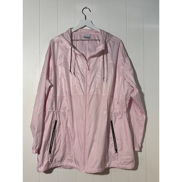 Columbia · 3X · Plus Size Hooded Windbreaker Packable Jacket · Pale Pink - Picture 2 of 8